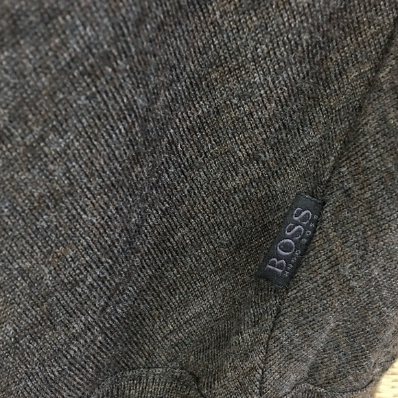 Hugo Boss Slim Fit Virgin Wool Bias Knit 1/3 Buttons Long Sleeve Polo Shirt Sz L - Picture 8 of 14